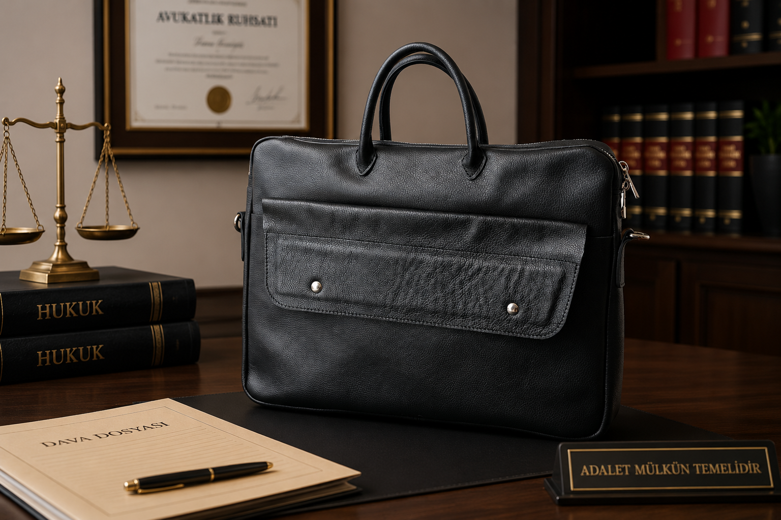 Deri Evrak Çantası – El Yapımı Avukat & Laptop Çantası | CGN LEATHER